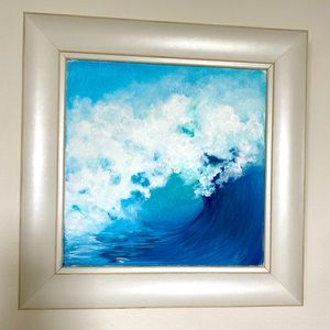 Hand painted wave art
